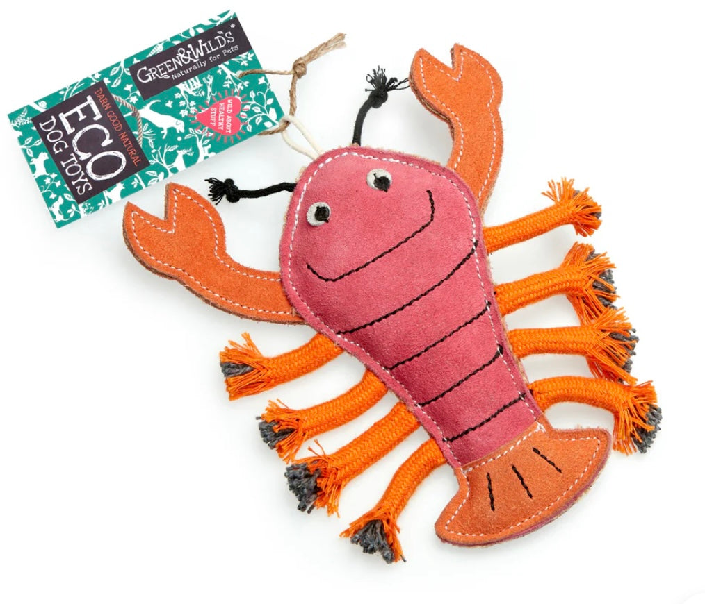 Green & Wild’s ~ Larry The Lobster ~ Eco Dog Toy