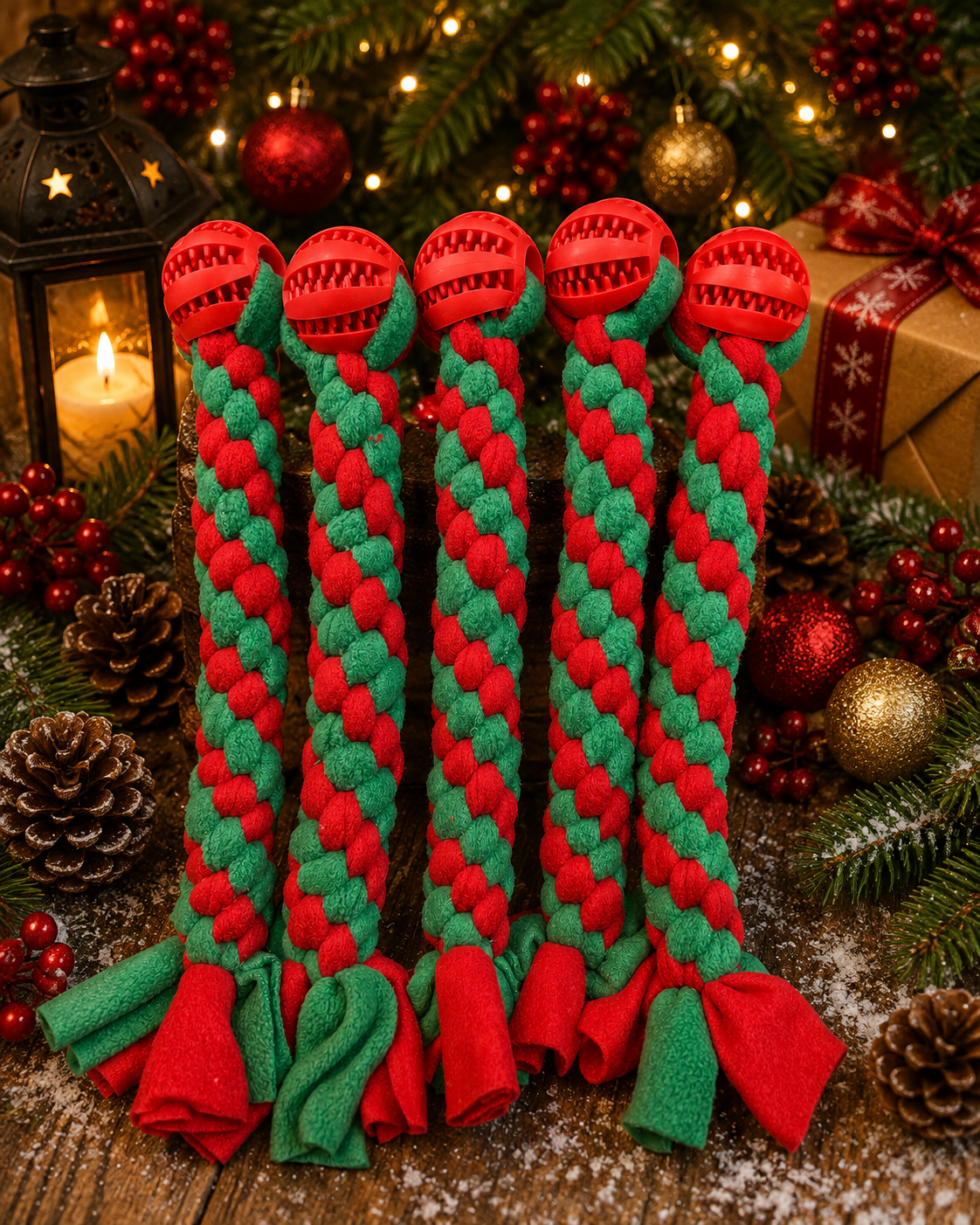 Christmas Tug Toys (Red & Green)